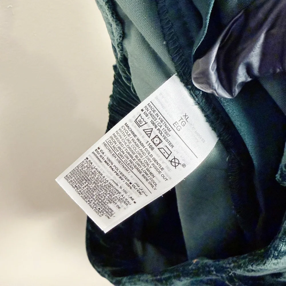 Old Navy Trousers Womens XL Green Taylor Wide Leg Velvet Extra High-Rise Pleated - Picture 7 of 8